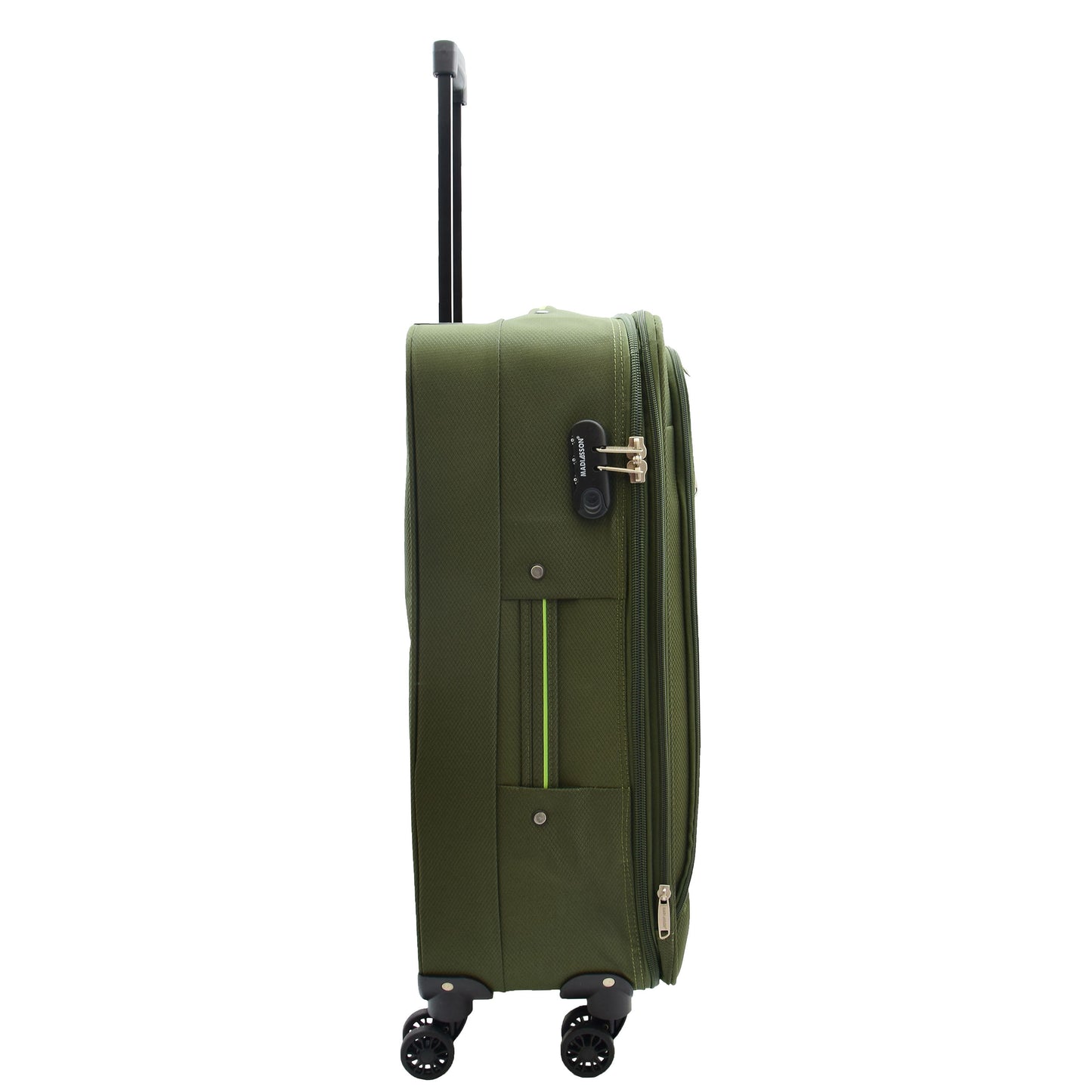 Four Wheel Suitcases Lightweight Soft Expandable Luggage Cosmic Green