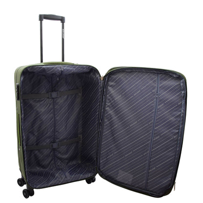 Four Wheel Suitcases Lightweight Soft Expandable Luggage Cosmic Green