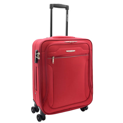 Four Wheel Suitcases Lightweight Soft Expandable Luggage Cosmic Red