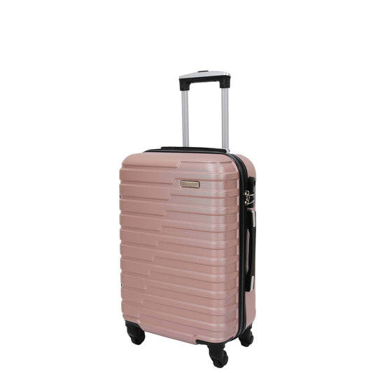 Cabin Size Hard Shell Four Wheel Lightweight Hand Luggage Sega Rose Gold