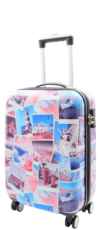 Four Wheel Suitcase Hard Shell Luggage Post Card Print