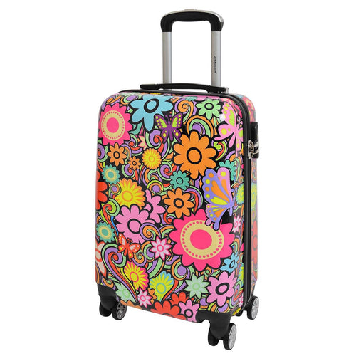 Four Wheel Suitcase Hard Shell Luggage Flower Print