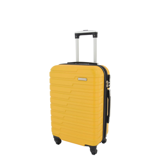 Cabin Size Hard Shell Four Wheel Lightweight Hand Luggage Sega Yellow