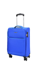 Four Wheel Lightweight Soft Suitcase Luggage TSA Lock HL22 Blue small-1