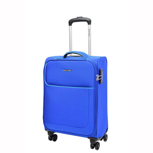 Cabin Size 4 Wheel  Hand Luggage Lightweight Soft Suitcase HL22 Blue 1