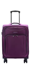 Lightweight Hand Luggage Purple 4 Wheel Cabin Size Soft Suitcase Voyage