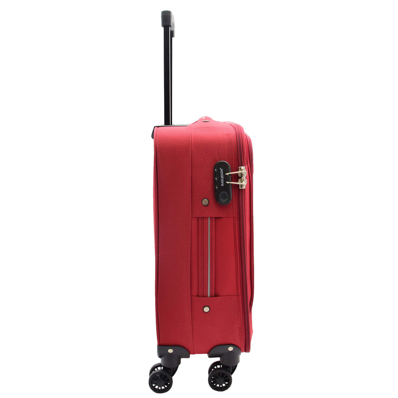 Four Wheel Suitcases Lightweight Soft Expandable Luggage Cosmic Red