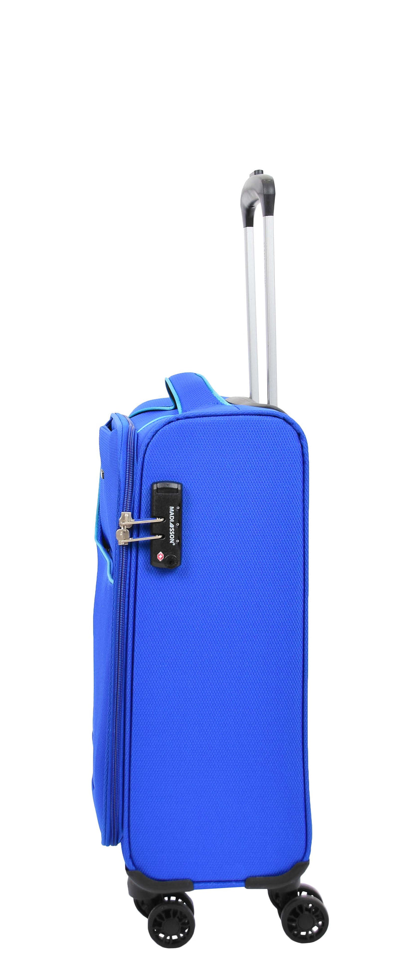 Four Wheel Lightweight Soft Suitcase Luggage TSA Lock HL22 Blue small-2