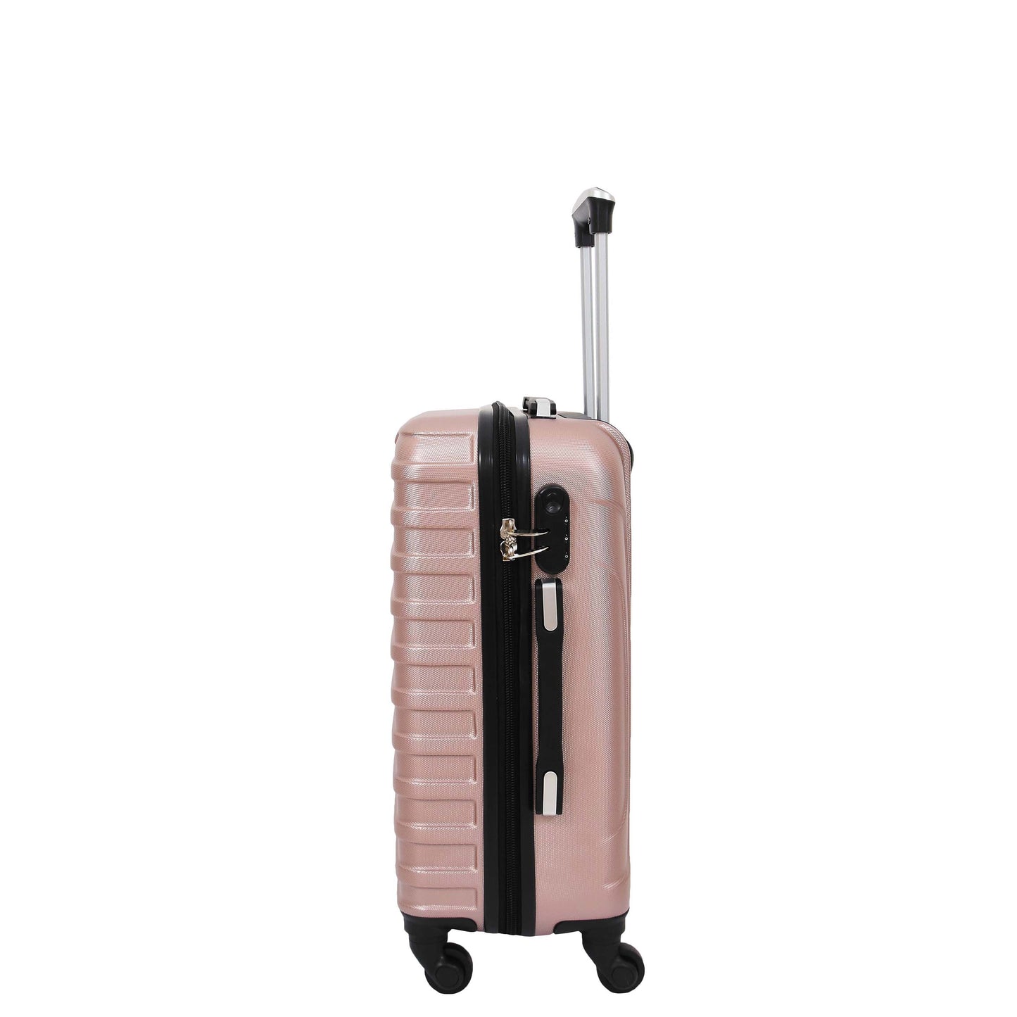 Hard Shell Four Wheel Expandable Luggage Digit Lock Sega Rose Gold Small 2