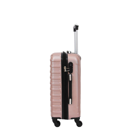 Cabin Size Hard Shell Four Wheel Lightweight Hand Luggage Sega Rose Gold