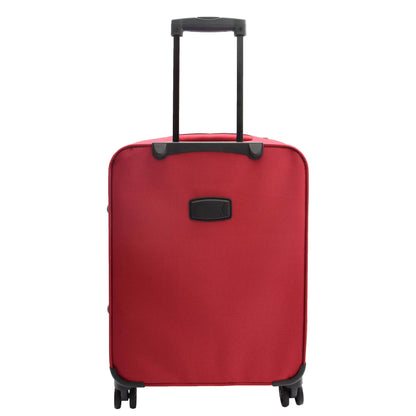 Four Wheel Suitcases Lightweight Soft Expandable Luggage Cosmic Red