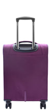 Lightweight Hand Luggage Purple 4 Wheel Cabin Size Soft Suitcase Voyage