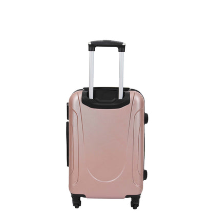 Cabin Size Hard Shell Four Wheel Lightweight Hand Luggage Sega Rose Gold