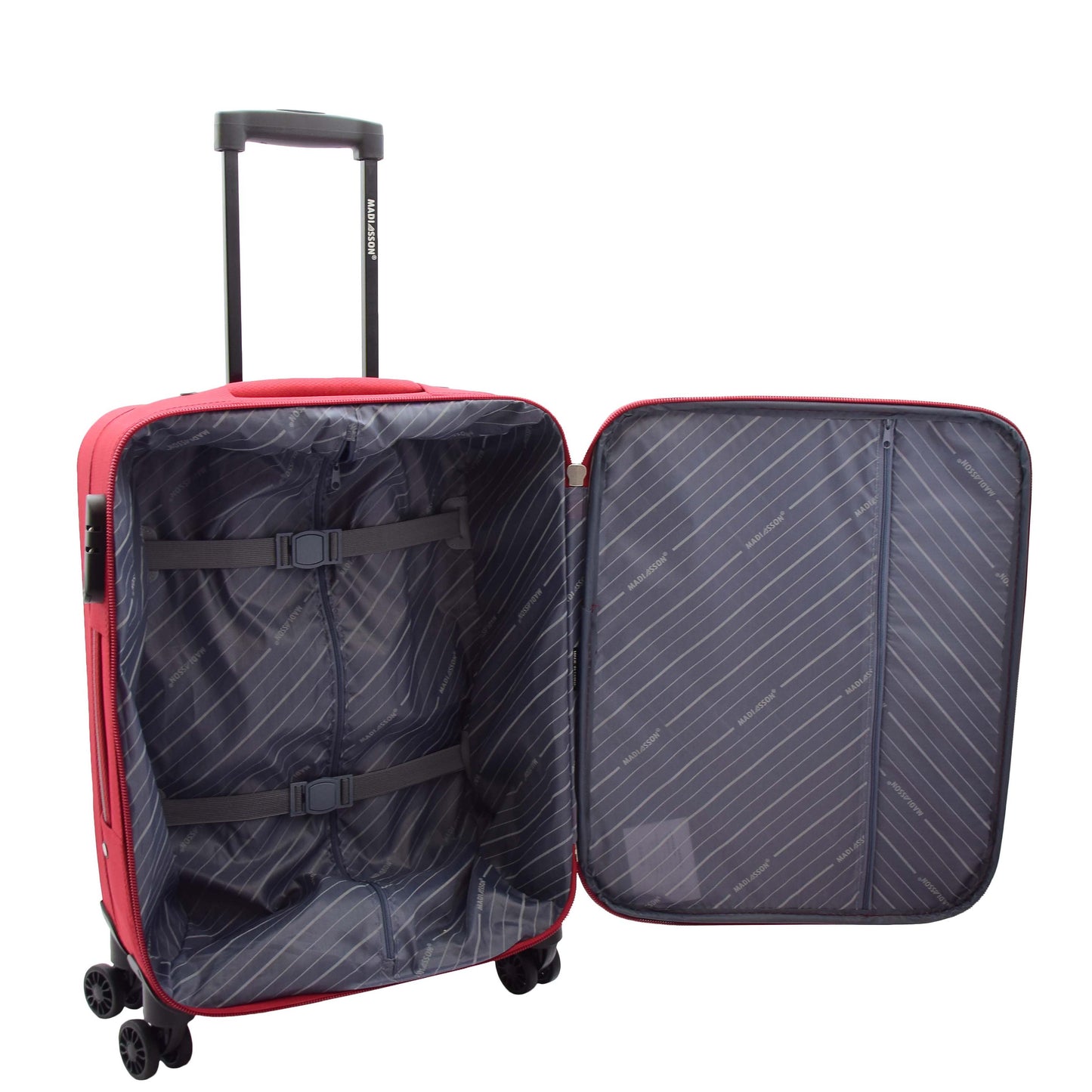 Four Wheel Suitcases Lightweight Soft Expandable Luggage Cosmic Red