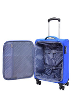 Four Wheel Lightweight Soft Suitcase Luggage TSA Lock HL22 Blue small-3