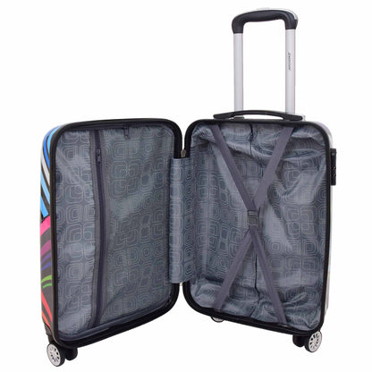 4 Wheels Multi Hearts Print Cabin Small Size Suitcase 4