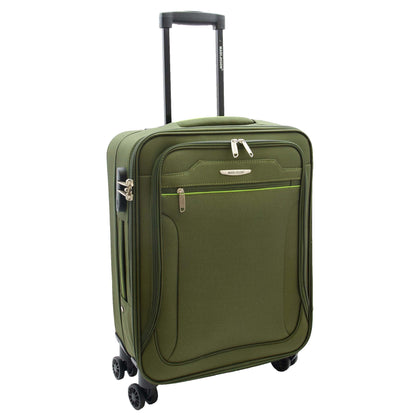 Four Wheel Suitcases Lightweight Soft Expandable Luggage Cosmic Green