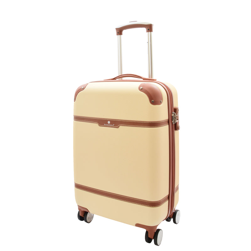 Hard Shell Retro Expandable Four Wheel Luggage Jupiter Milky