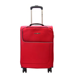 Cabin Size 4 Wheel  Hand Luggage Lightweight Soft Suitcase HL22 Red 2