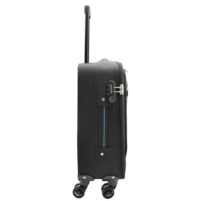 Four Wheel Suitcases Lightweight Soft Expandable Luggage Cosmic Black