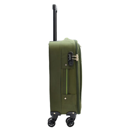 Four Wheel Suitcases Lightweight Soft Expandable Luggage Cosmic Green