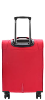 Lightweight Hand Luggage Red 4 Wheel Cabin Size Soft Suitcase Voyage