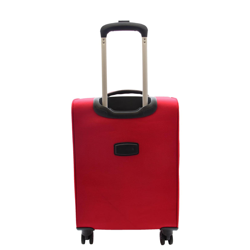 Cabin Size 4 Wheel  Hand Luggage Lightweight Soft Suitcase HL22 Red 4