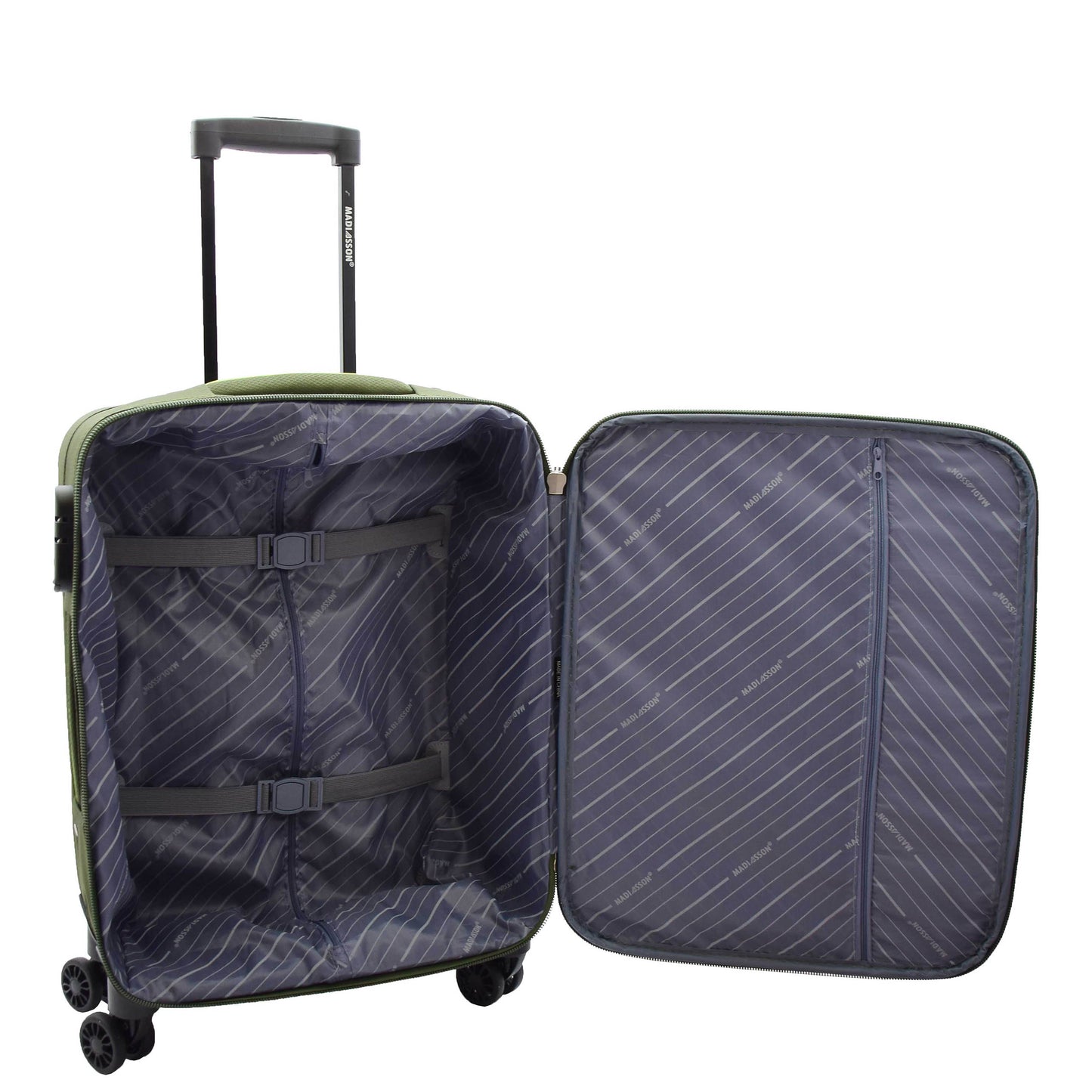 Four Wheel Suitcases Lightweight Soft Expandable Luggage Cosmic Green