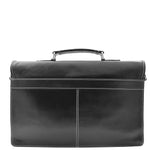Mens Leather Slimline Organiser Briefcase HOL7141 Black 1