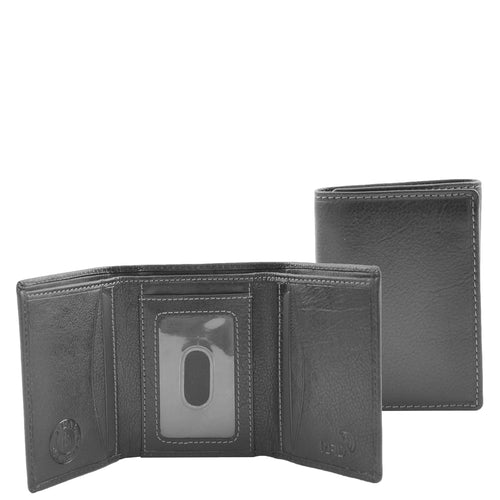 Mens Trifold Leather Credit Card Wallet Titus Black