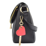 Womens Genuine Leather Crossbody Bag Work Casual Trendy Design Handbag Marielia Black 5