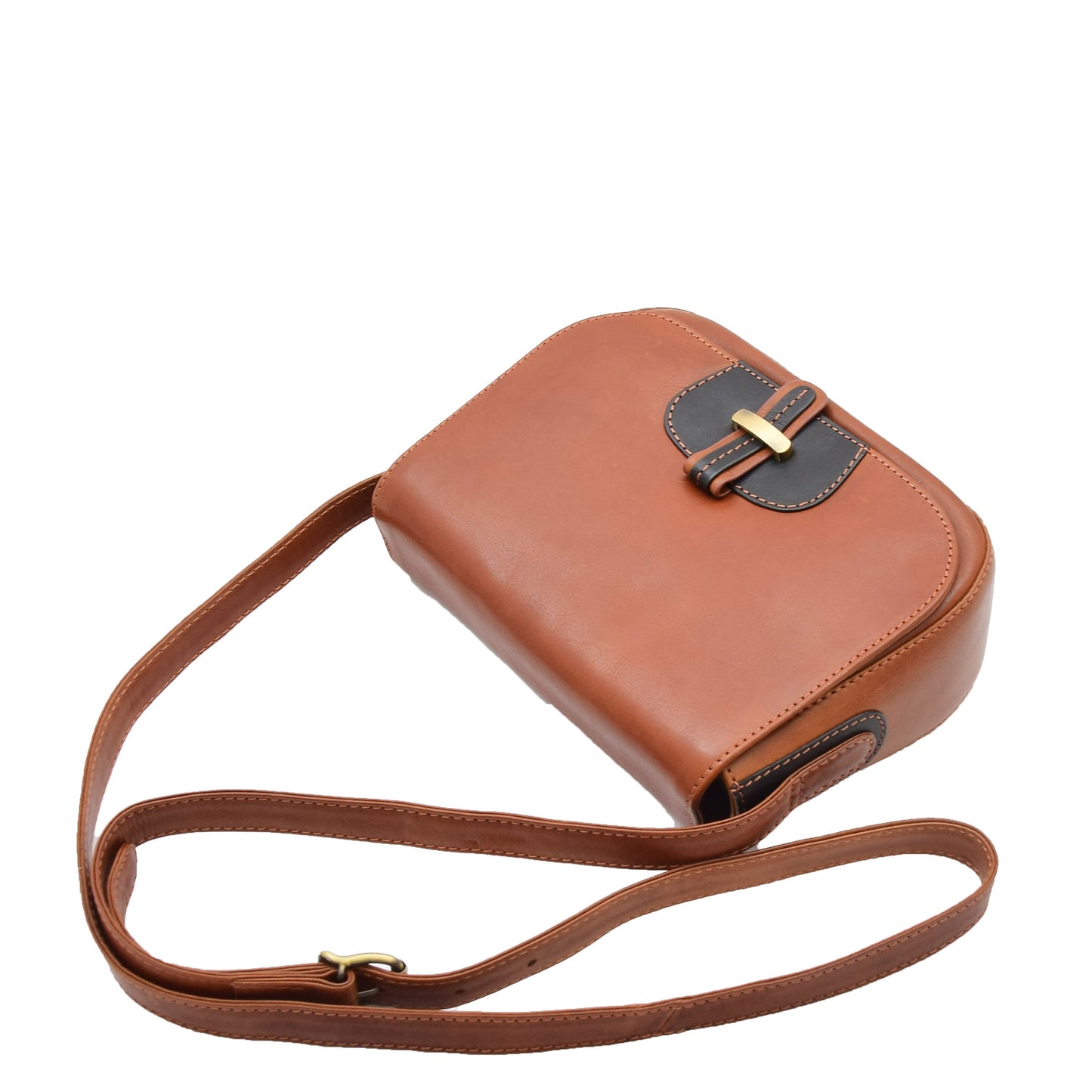 Womens Real Leather Cross Body Shoulder Bag Saint Lucia Chestnut 6