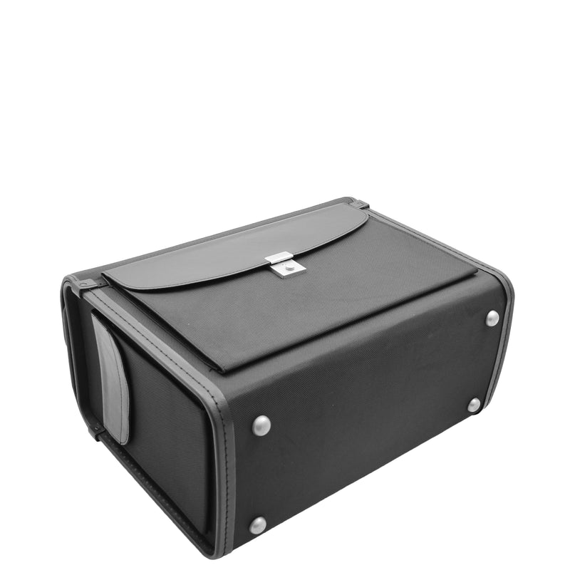 Pilot Case Without Wheels Faux Leather Briefcase Doctors Business Bag H002 Black