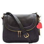 Womens Genuine Leather Crossbody Bag Work Casual Trendy Design Handbag Marielia Black 3