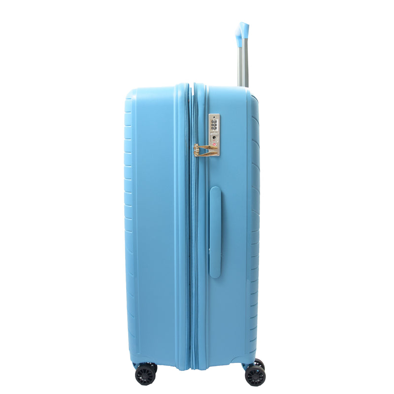 Four Wheel Suitcases Expandable Solid Hard Shell PP Luggage Travel Bags Horizon Blue