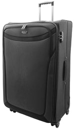 Four Wheel Suitcase Luggage Soft Casing TSA Lock Neptune Black 11