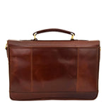 Mens Leather Cross Body Flap Over Briefcase Exeter Brown 1