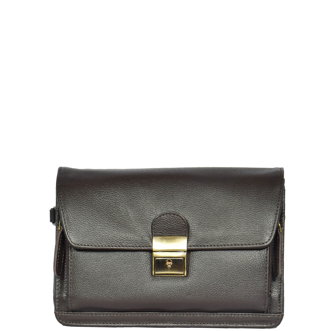 lockable leather wristlet bag