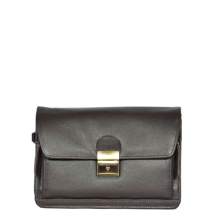 lockable leather wristlet bag