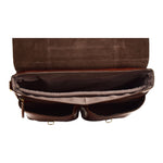 Mens Leather Cross Body Flap Over Briefcase Exeter Brown 6