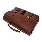Mens Leather Cross Body Flap Over Briefcase Exeter Brown 5