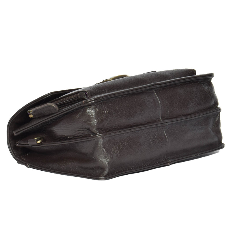 medium size brown leather pouch