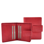 Womens Leather Purse Booklet Style Wallet HOL107 Red