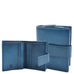 Womens Leather Purse Booklet Style Wallet HOL107 Blue