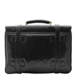 Mens Leather Briefcase Cross Body Bag Snowshill Black 1