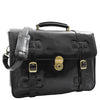Mens Leather Briefcase Cross Body Bag Snowshill Black 2