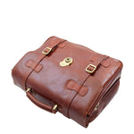 Mens Leather Briefcase Cross Body Bag Snowshill Cognac 4