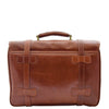 Mens Leather Briefcase Cross Body Bag Snowshill Cognac 1