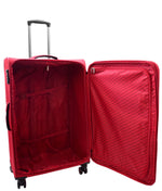 Lightweight Four Wheel Suitcase RED Soft Luggage TSA Lock Voyage