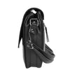 Womens Leather Cross Body Bag Casual Flap over Organiser HOL324 Black